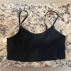 Black ribbed tank bralette